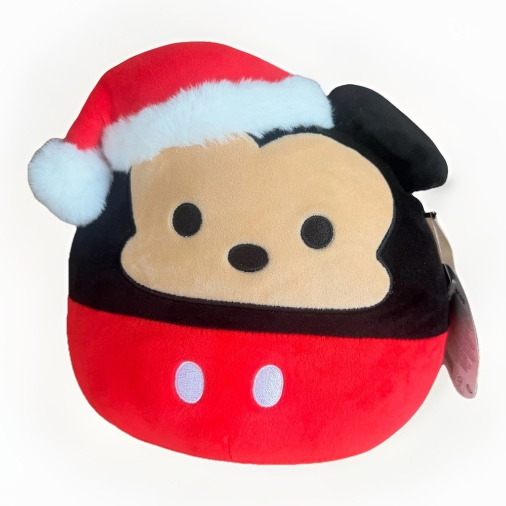 Squishmallows Disney Holiday Mickey Mouse Child Ultra Soft Plush Red & White 8"